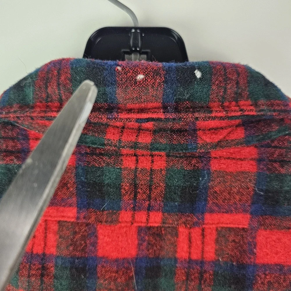 Pendleton Red Plaid Macduff Tartan‎ WOOL Flannel Shirt XL Mens Button Front LS